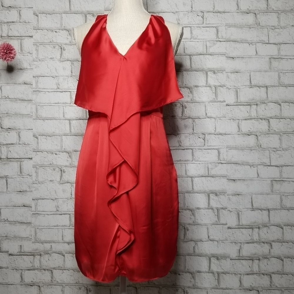 🆕️🥂Theme Ruffle Front Red Dress